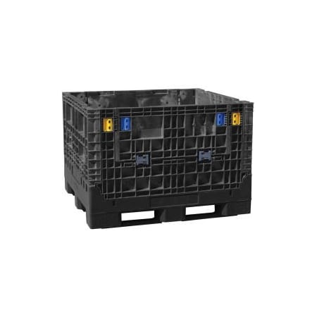 Akro-Mils Buckhorn BN4845512010000 Folding Bulk Shipping Container - 48"L x 45"W x 50"H, 2000 Lb. Cap. Black BN4845512010000